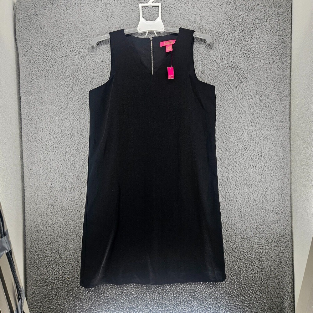 NEW Catherine Dress Size 8 V Neck Sleeveless Zip Back Simple Work Black‎ - 8